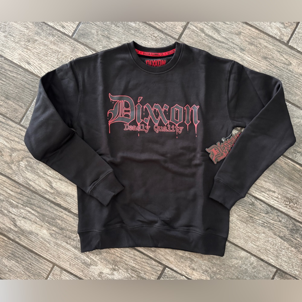 Dixxon Black red deadly quality Crewneck sweater Sweatshirt drip logo ❤️